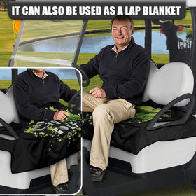 Knextrepoy Love to Golf seat cover green armrest hole design for easy fit.