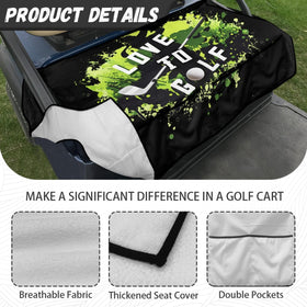 Knextrepoy Love to Golf seat cover green easy install, one-step fit.