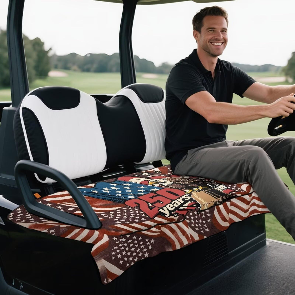 Knextrepoy machine-washable golf cart seat cover for easy cleaning after play
