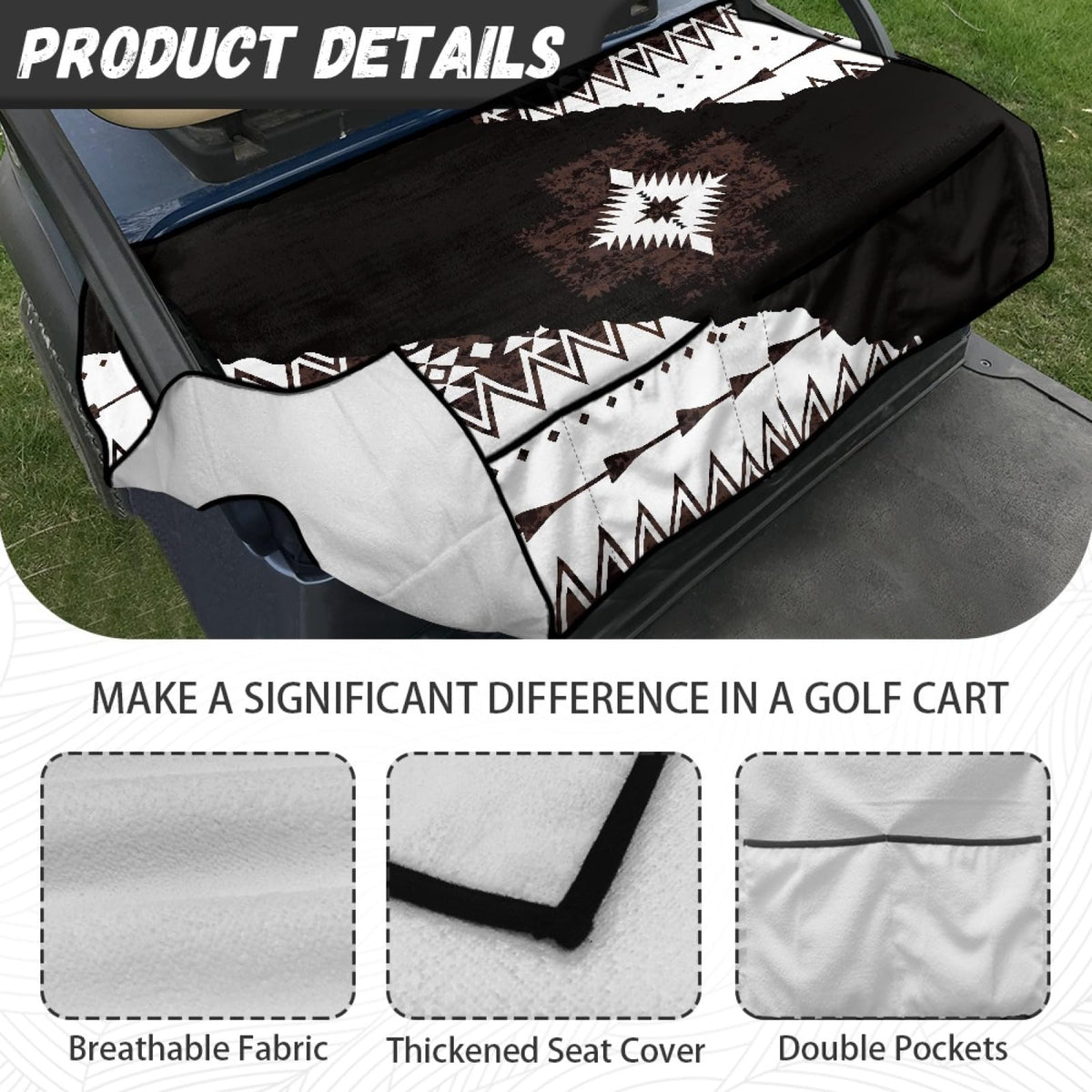 Non-slip underside of Knextrepoy seat cover secures it in place.