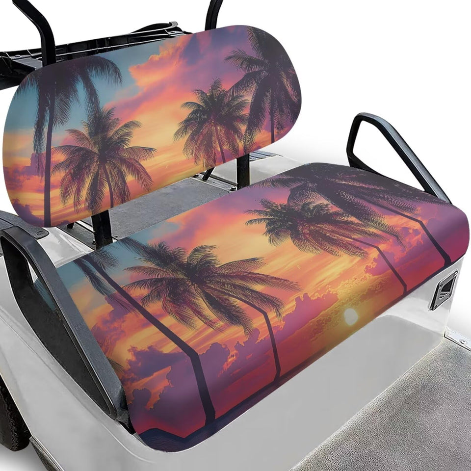 Knextrepoy palm tree backrest cover guards against dust and wear on golf carts