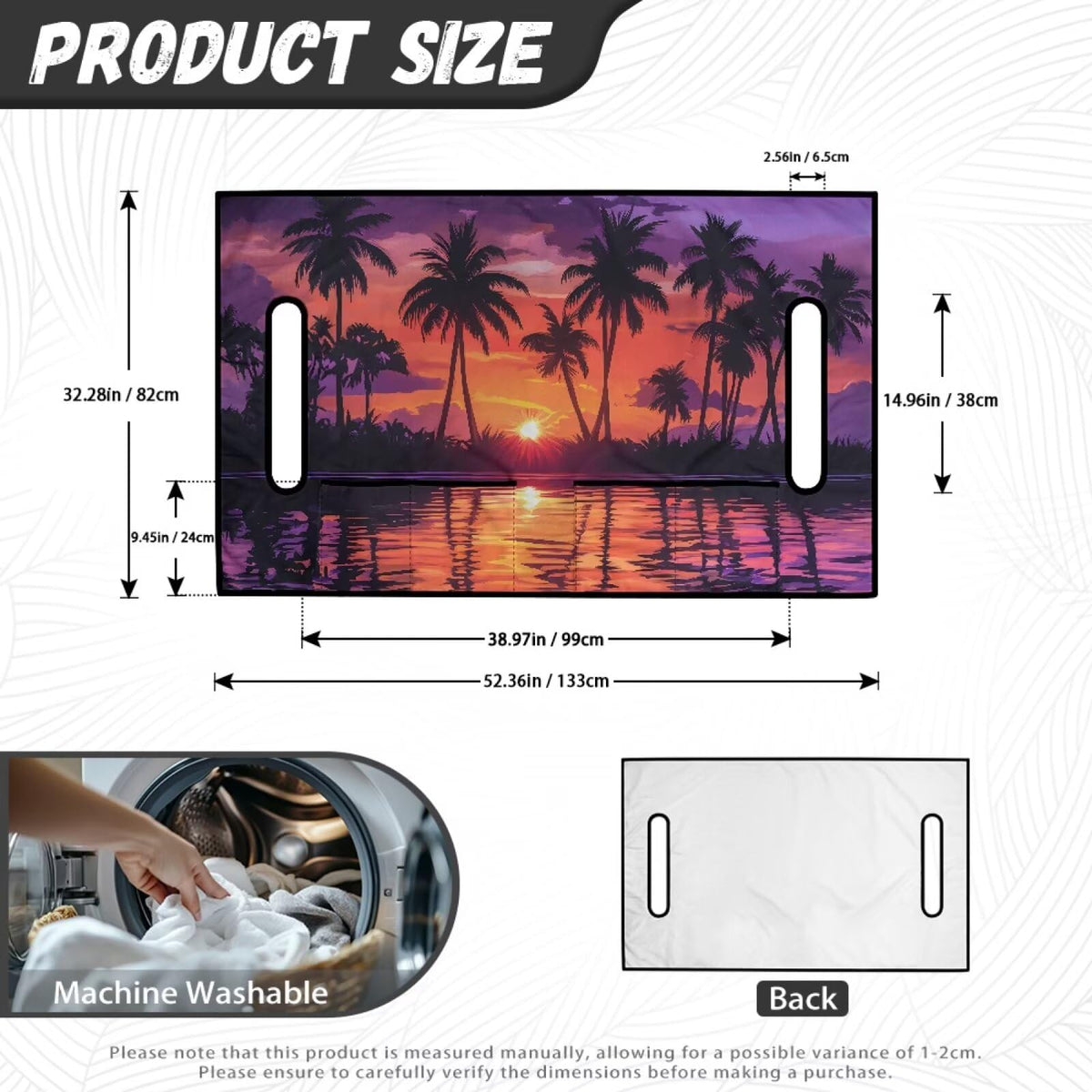Knextrepoy purple palm tree machine-washable cover for quick cleanup.