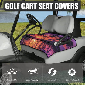 Knextrepoy purple palm tree two-seat cart fit covers both front seats securely.