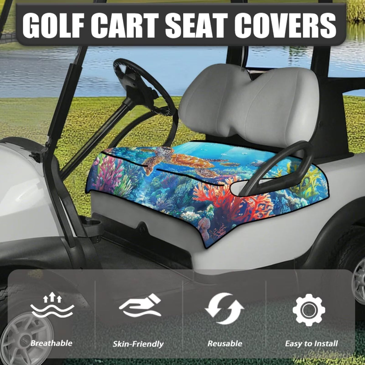 Knextrepoy seat cover front pockets keep sunglasses and towel within reach