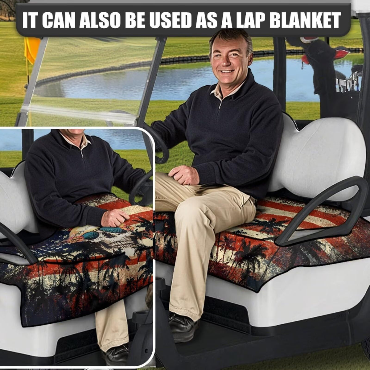 Knextrepoy Skull Club Car towel blanket showing bold design and practical coverage