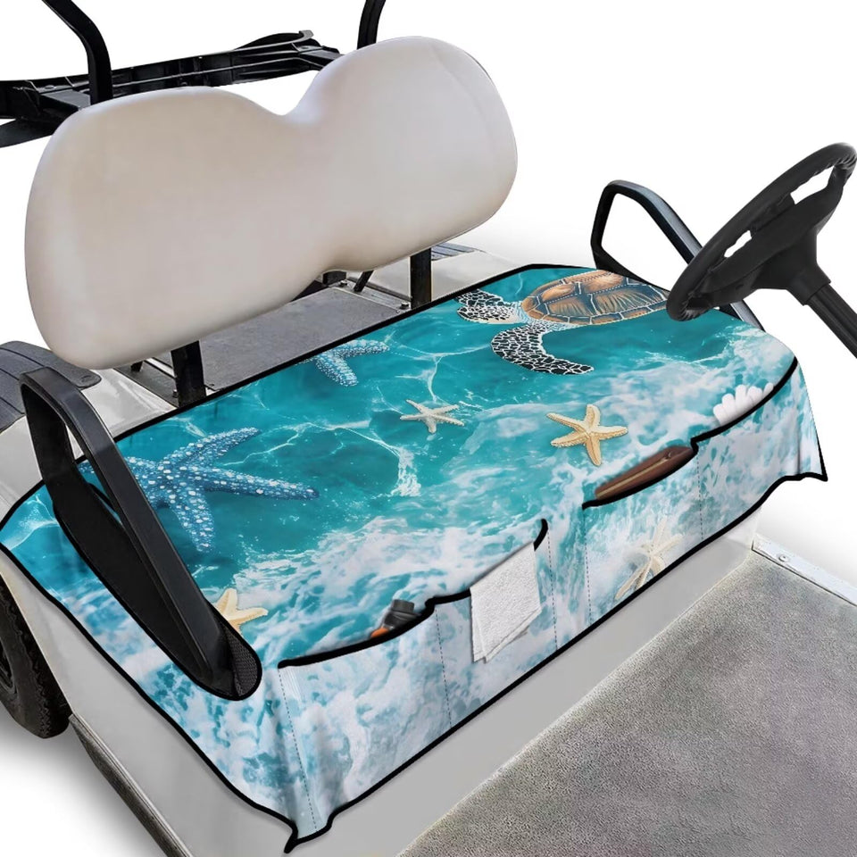 Knextrepoy Starfish Turtle seat cover shows the front pockets for quick access.