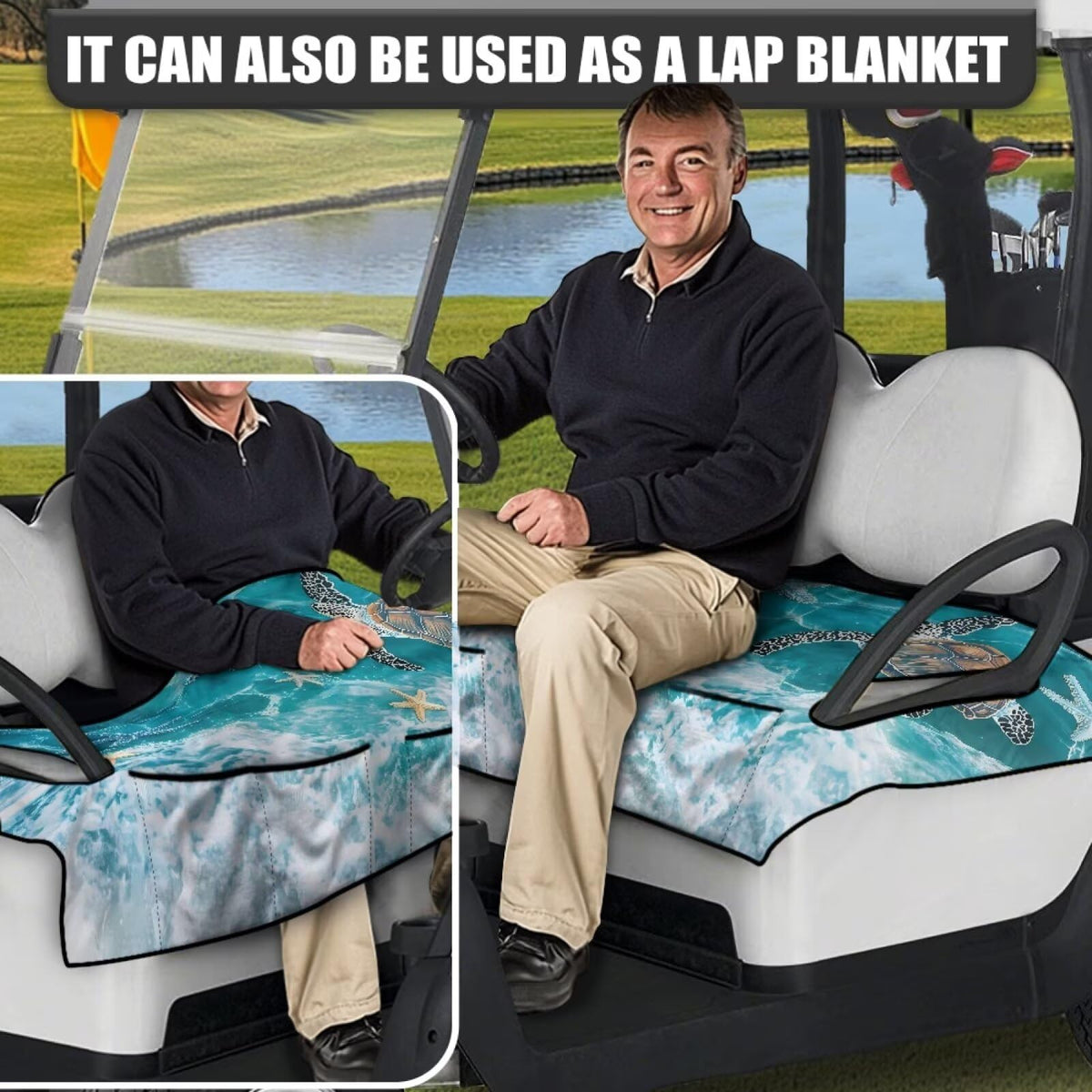 Knextrepoy Starfish Turtle towel-fabric seat cover with soft, lightweight material.