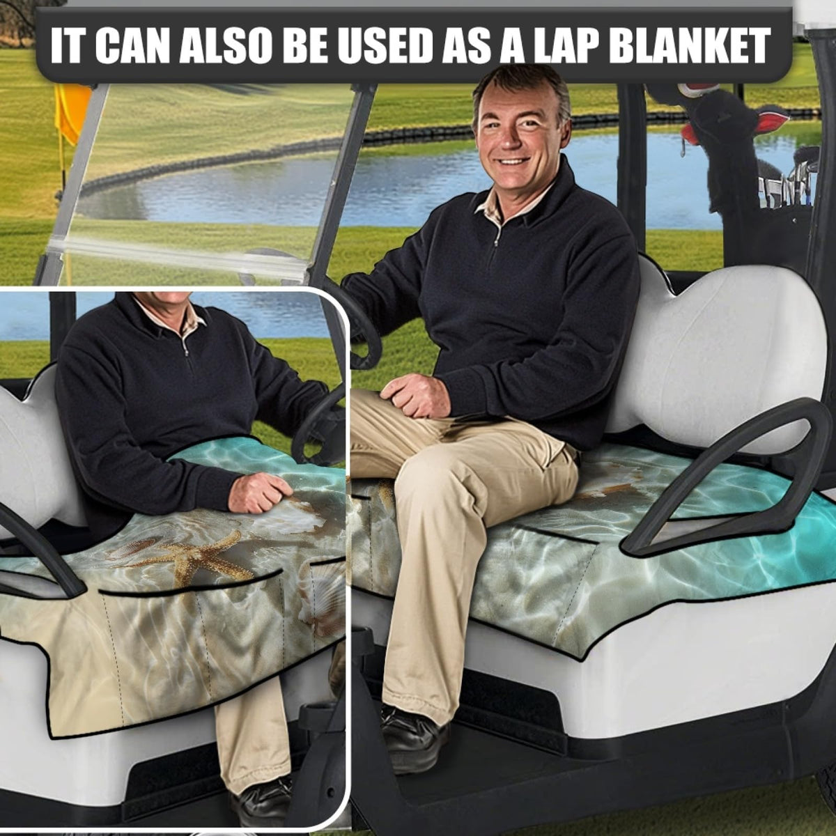 Knextrepoy summer golf cart towel with front pockets for quick access