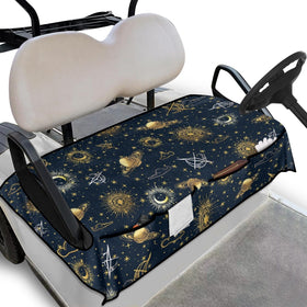 Knextrepoy Sun and Moon seat cover in blue with a soft, breathable feel and pocket layout for organization.