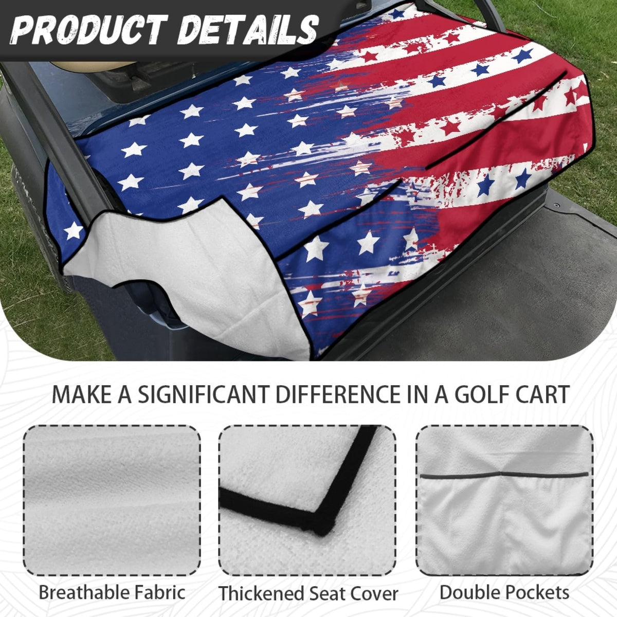 Knextrepoy seat cover offers temperature control for hot or cold days on the course.