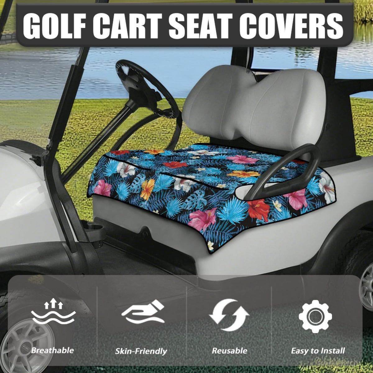 Knextrepoy two-seat golf cart cover fits most two-person carts