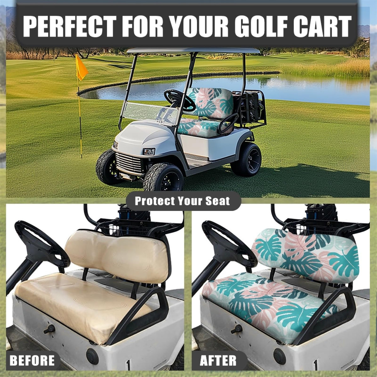 Knextrepoy universal-fit golf cart cover fits most Club Cars and sightseeing carts.
