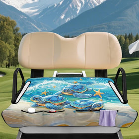 Knextrepoy universal golf cart seat cover installation shows easy one-step setup.