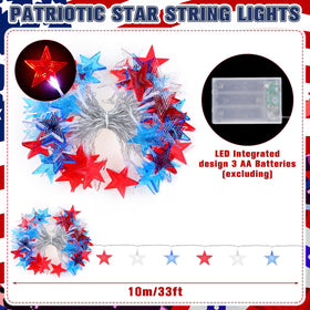 Knitgrip patriotic cart decor scene showcases bold red, white, and blue colors for Independence Day.