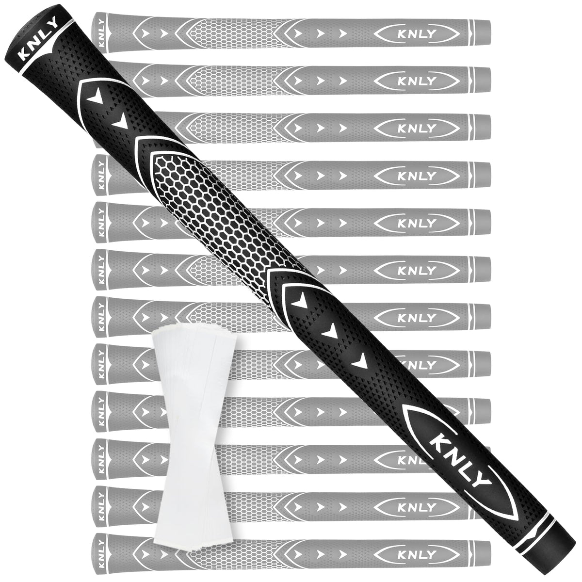 KNLY golf grips 13-pack with all-weather anti-slip texture for steady swings.