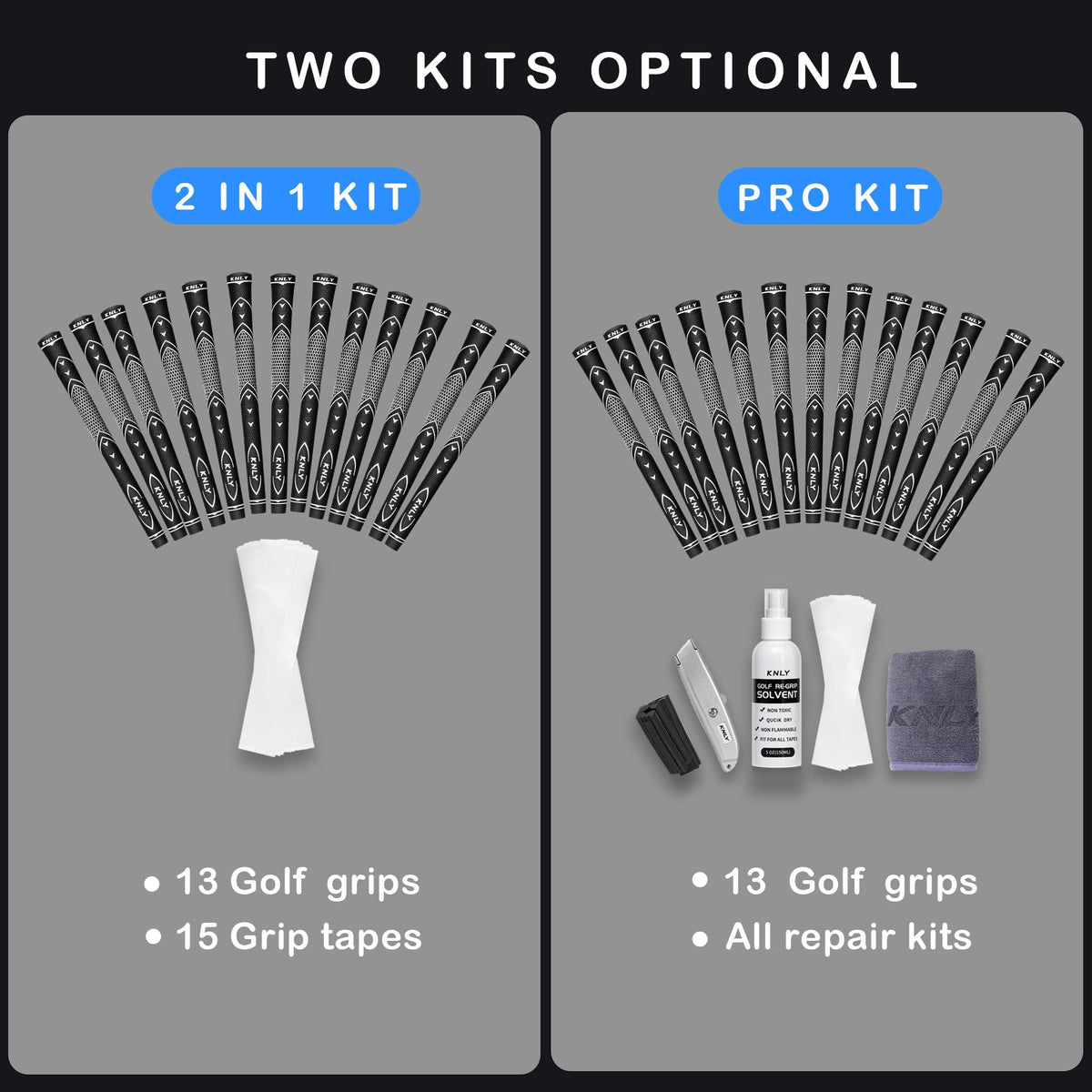 KNLY repair kit contents support easy maintenance and grip longevity.
