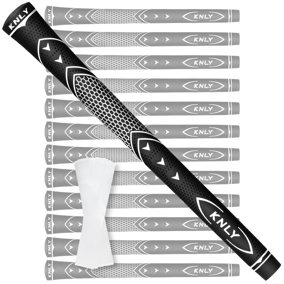 KNLY golf grips 13-pack shown up close for consistent traction in all conditions.
