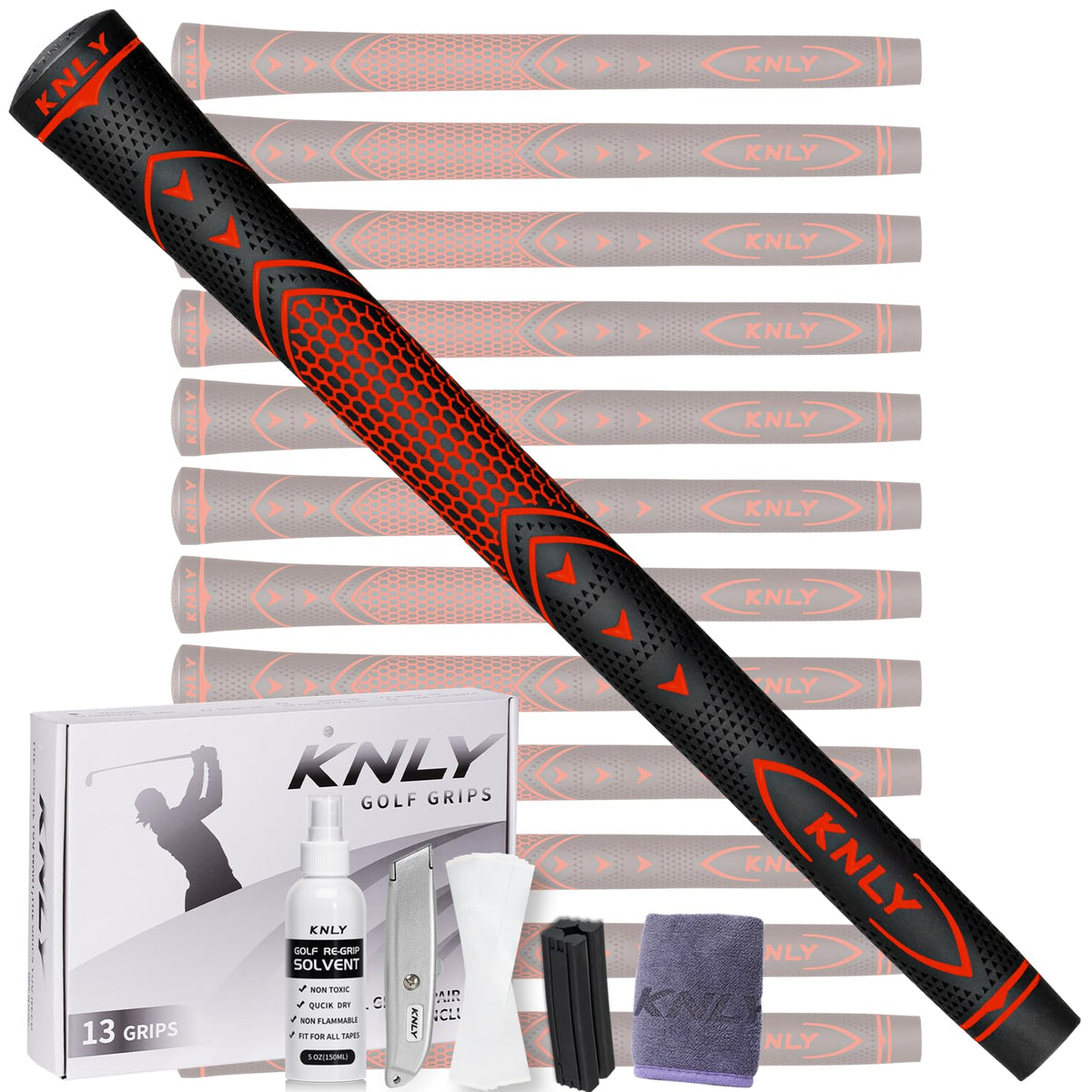 KNLY Golf Grips 13-pack front view for quick upgrade and improved on-course feel