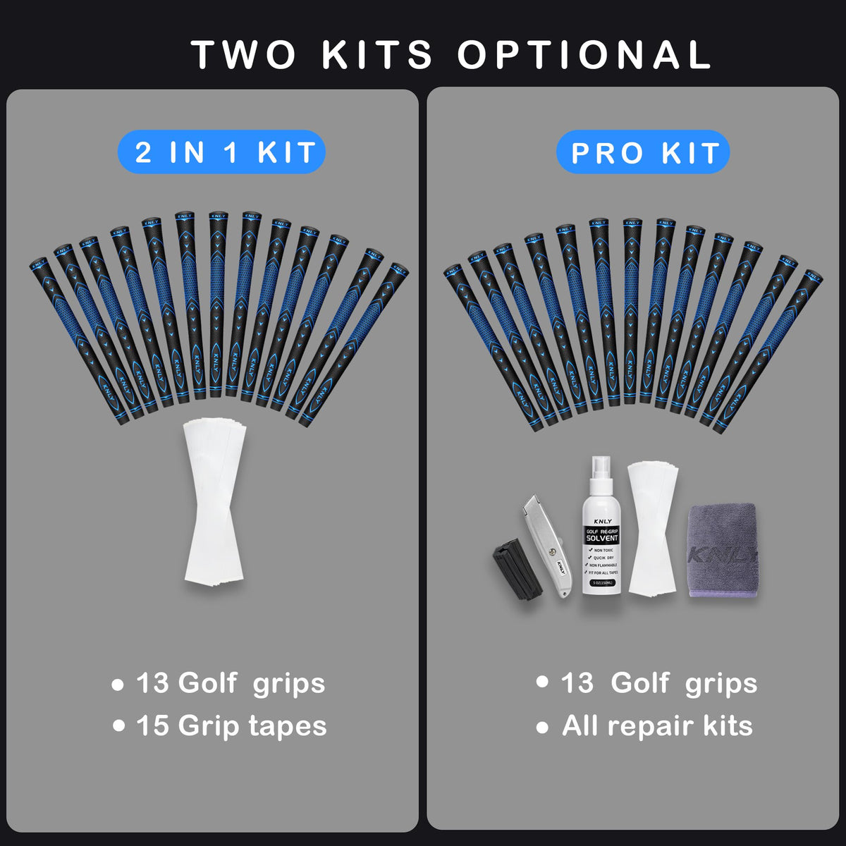 KNLY grips in midsize weight design for balanced feel