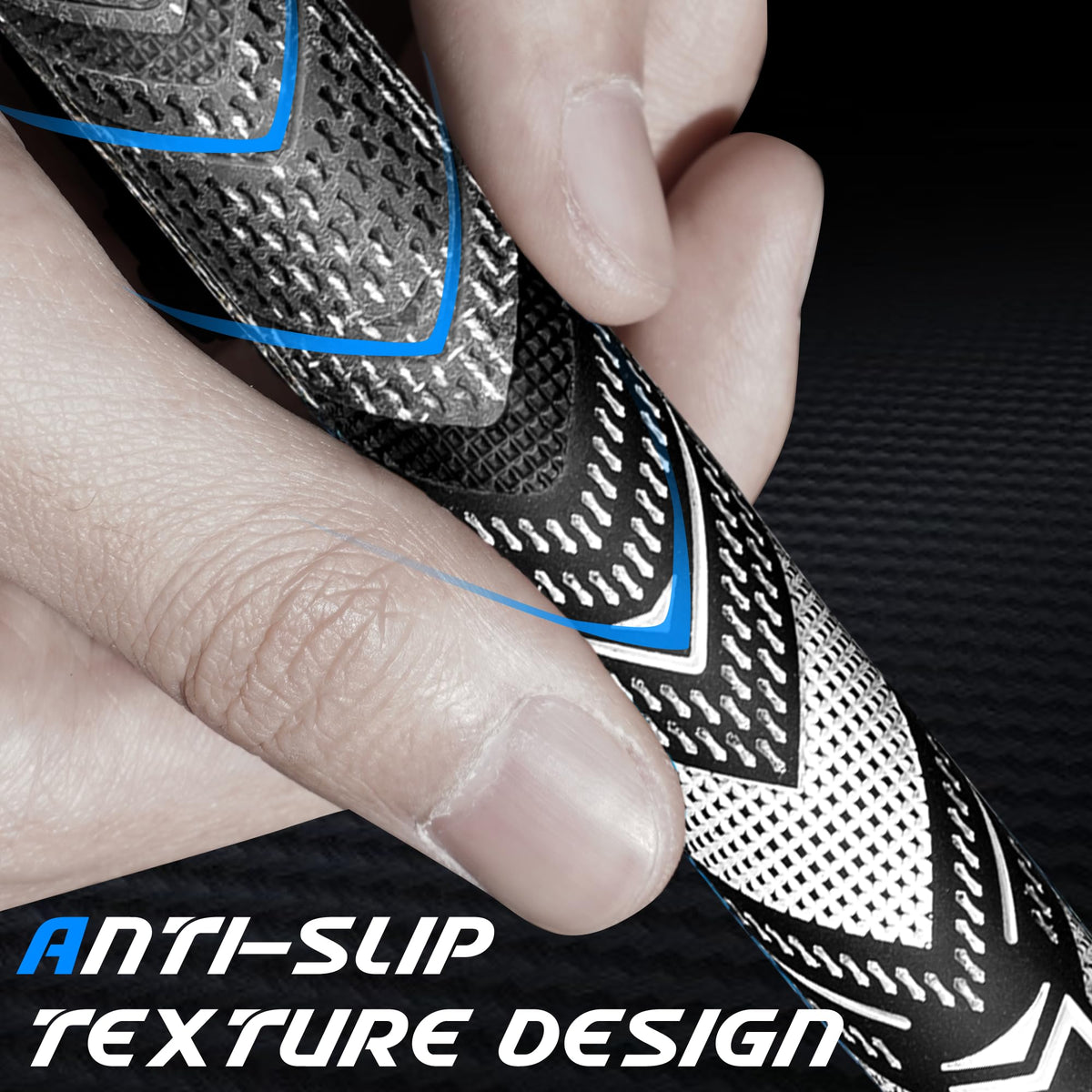 Granular texture detail on KNLY grips for enhanced control