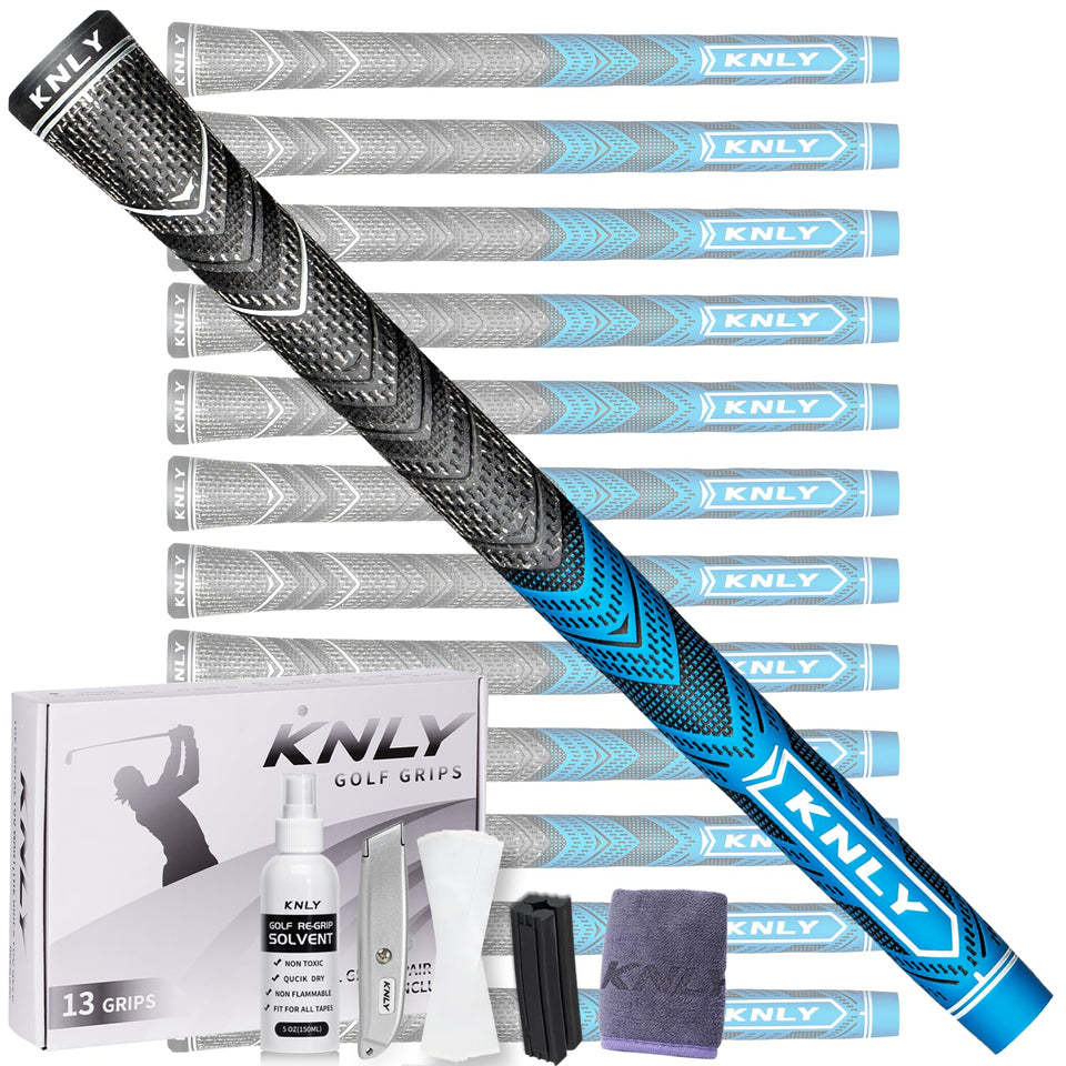 KNLY Hybrid Golf Grips Kit: complete regripping set for all-weather performance and easy installation