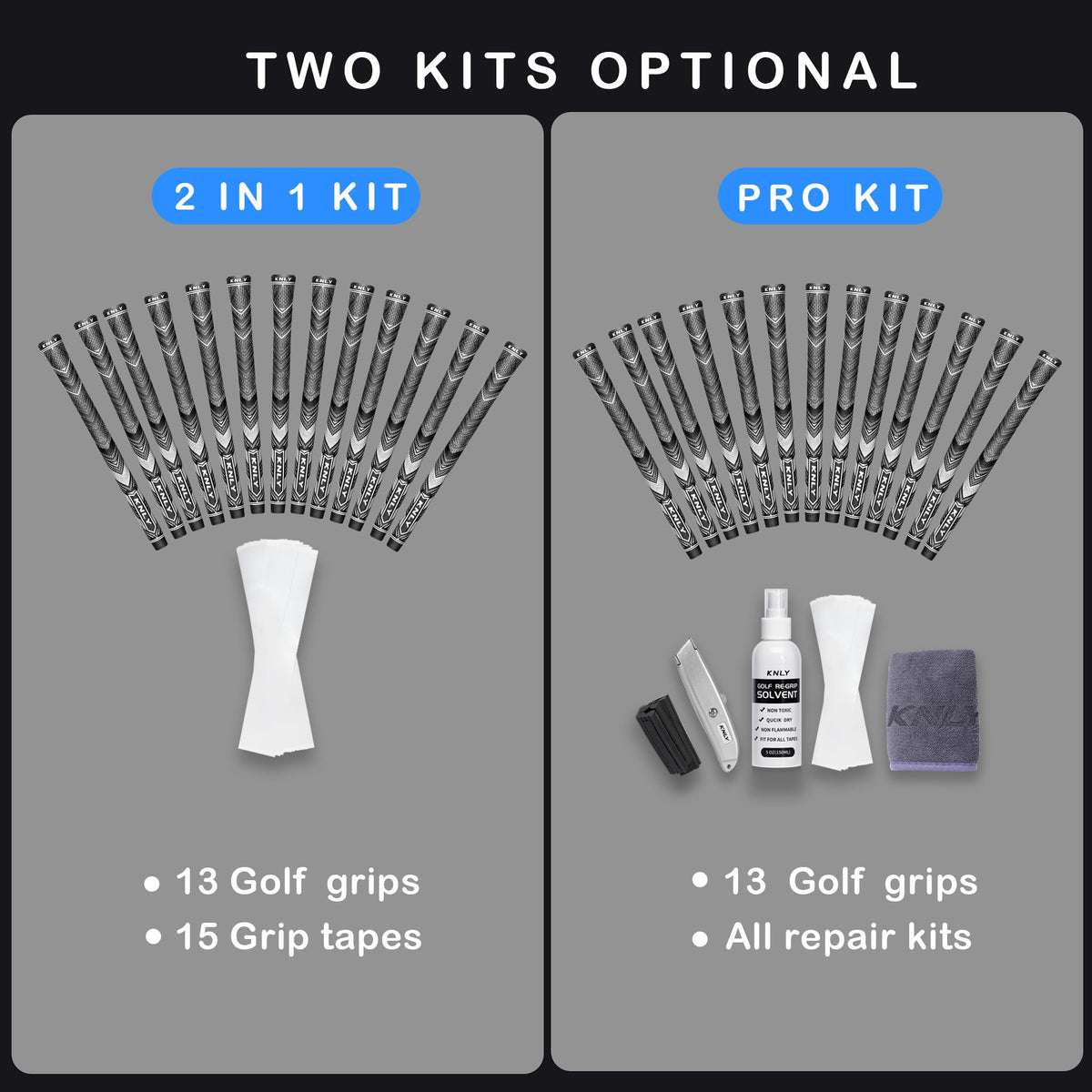Standard/midsize KNLY grips shown for comfortable fit