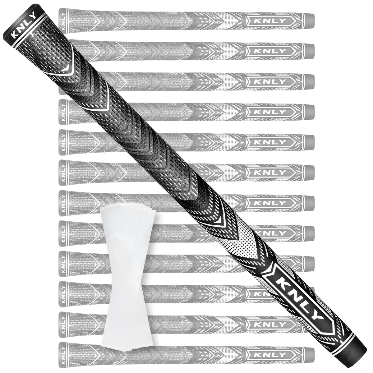 KNLY Hybrid Golf Grips texture close-up highlighting moisture-absorbing threads for dry feel