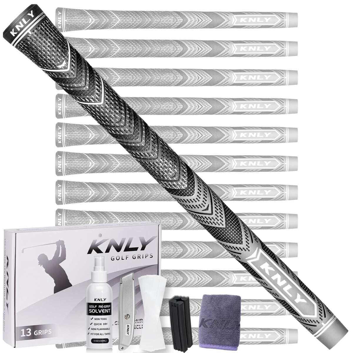 KNLY Hybrid Grips Set: 13 grips offer precise control in all conditions.