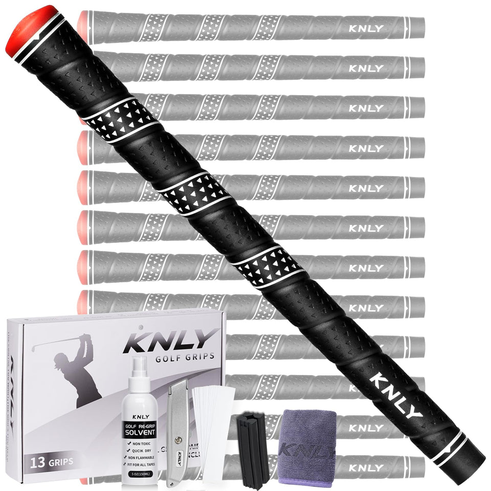 KNLY Wrap Golf Grips triangular texture close-up boosts anti-slip performance in wet conditions.