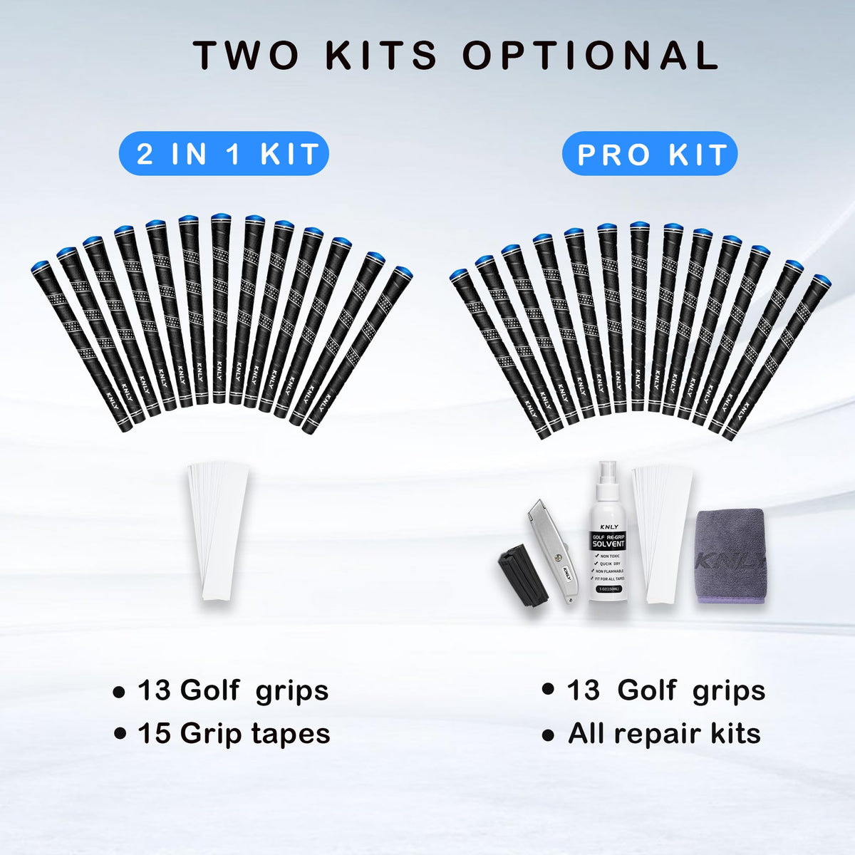 KNLY Wrap Golf Grips wrap design balancing comfort and grip security.