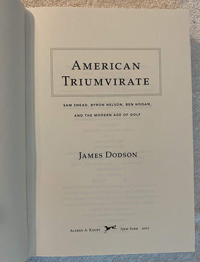 Knopf American Triumvirate inside pages, in-depth biographies in a compelling historical narrative for researchers and fans.