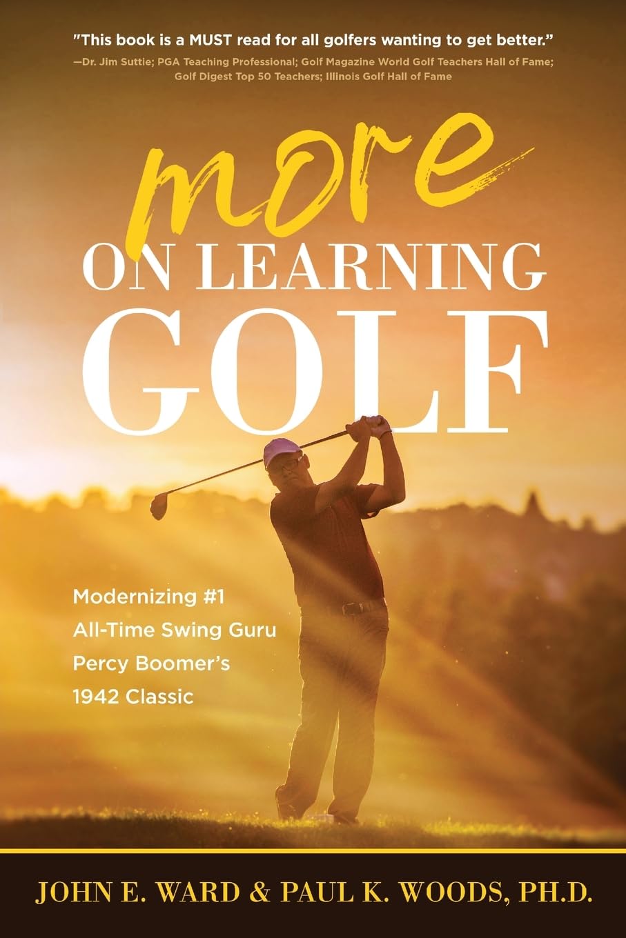 Koehler Books More On Learning Golf cover illustrating Boomer's swing principles for modern players.