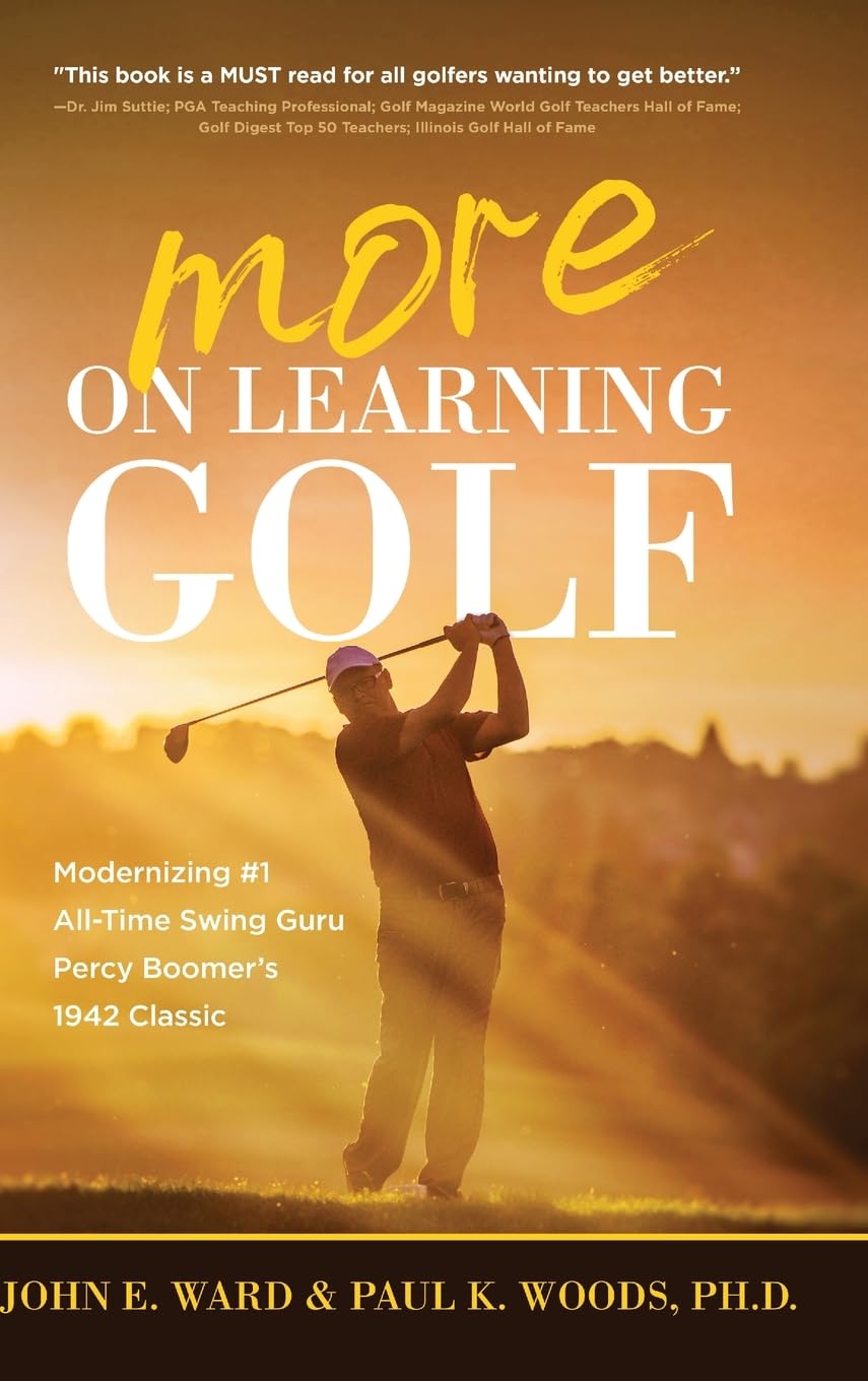 Koehler Books More On Learning Golf book cover highlighting Boomer swing principles for improved consistency