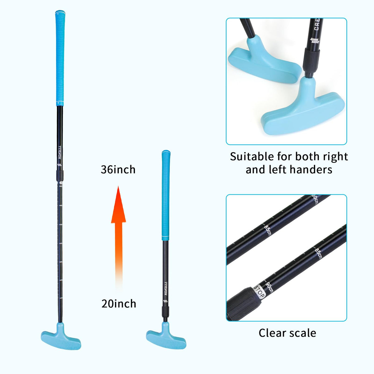 KOFULL adjustable-length putter extended to fit taller players.