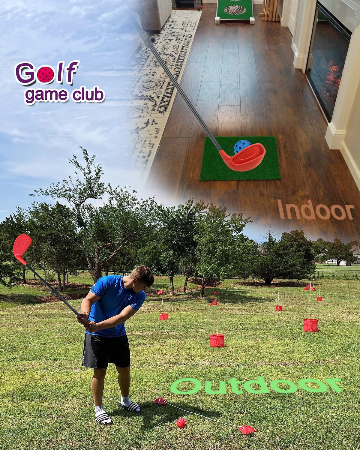 KOFULL two-pack backyard golf clubs for family-friendly games.