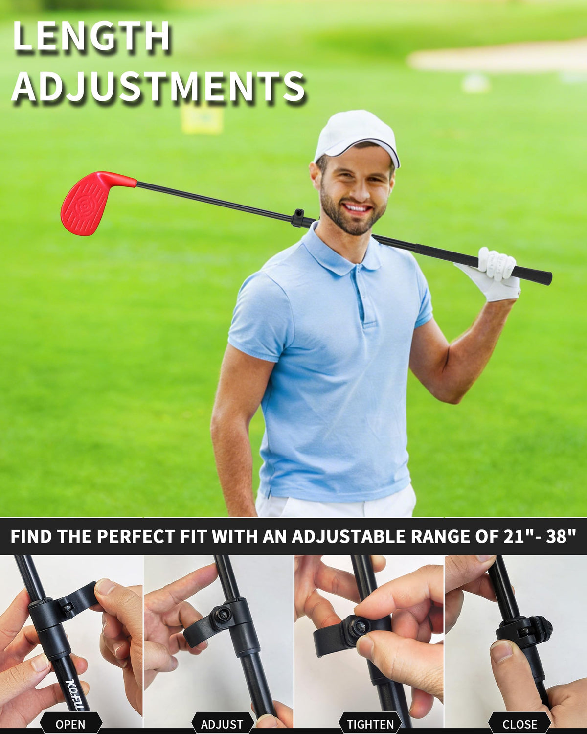 KOFULL right-handed backyard golf clubs for comfortable family rounds.