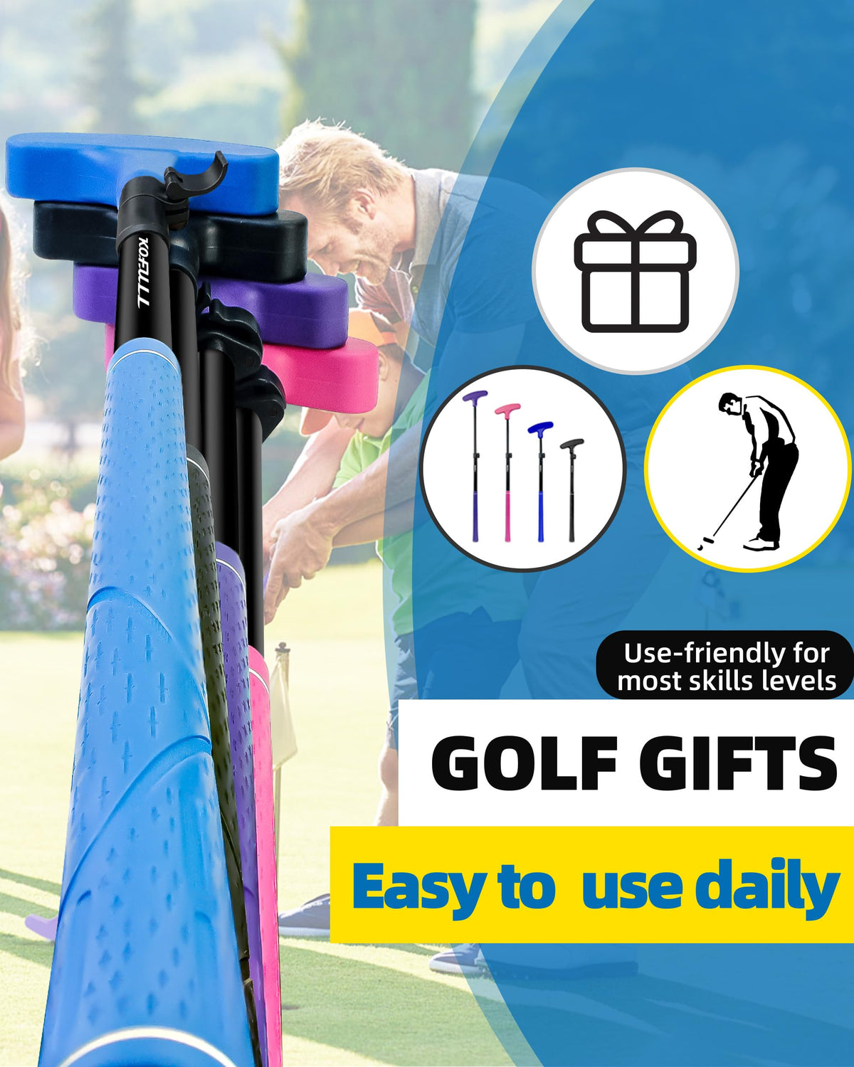 KOFULL mini golf set compact and easy to carry in a golf bag