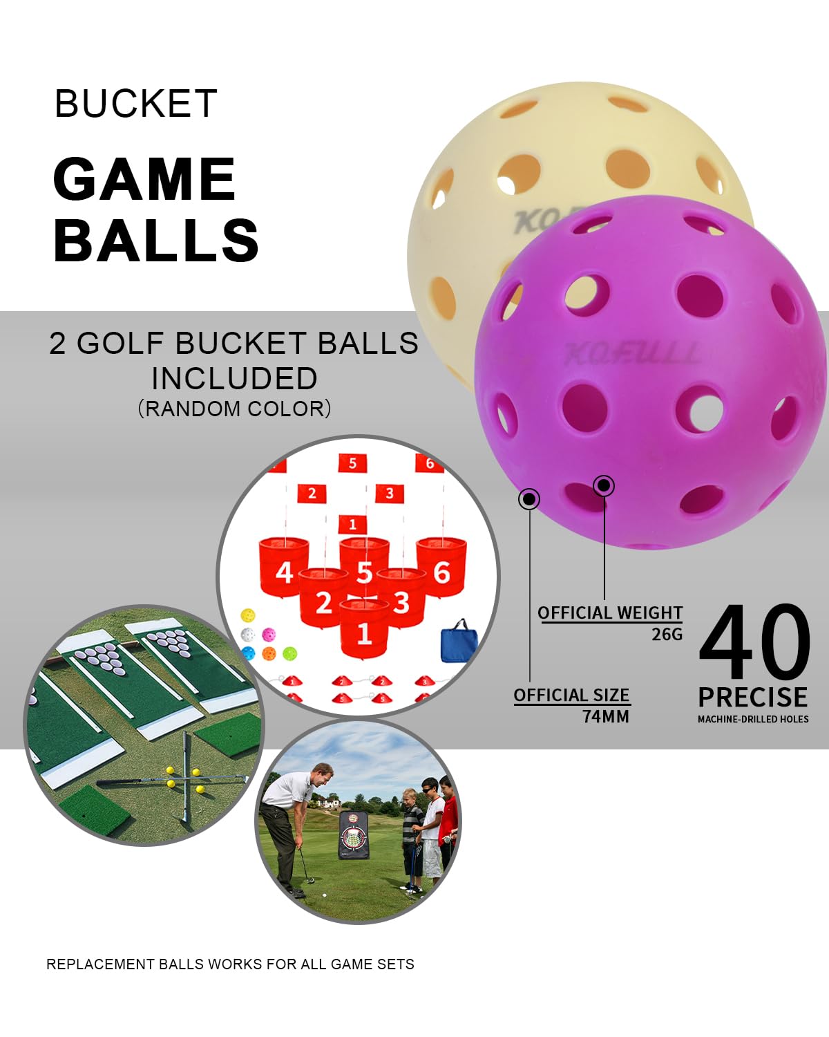 KOFULL rubber grip provides secure handling during play