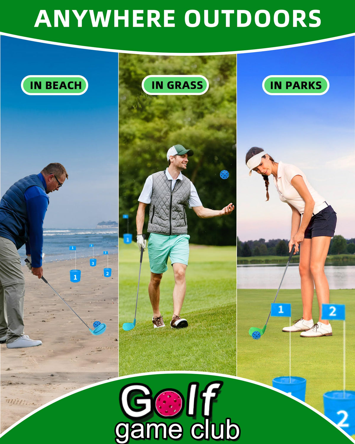 KOFULL textured club head improves ball control on grass.
