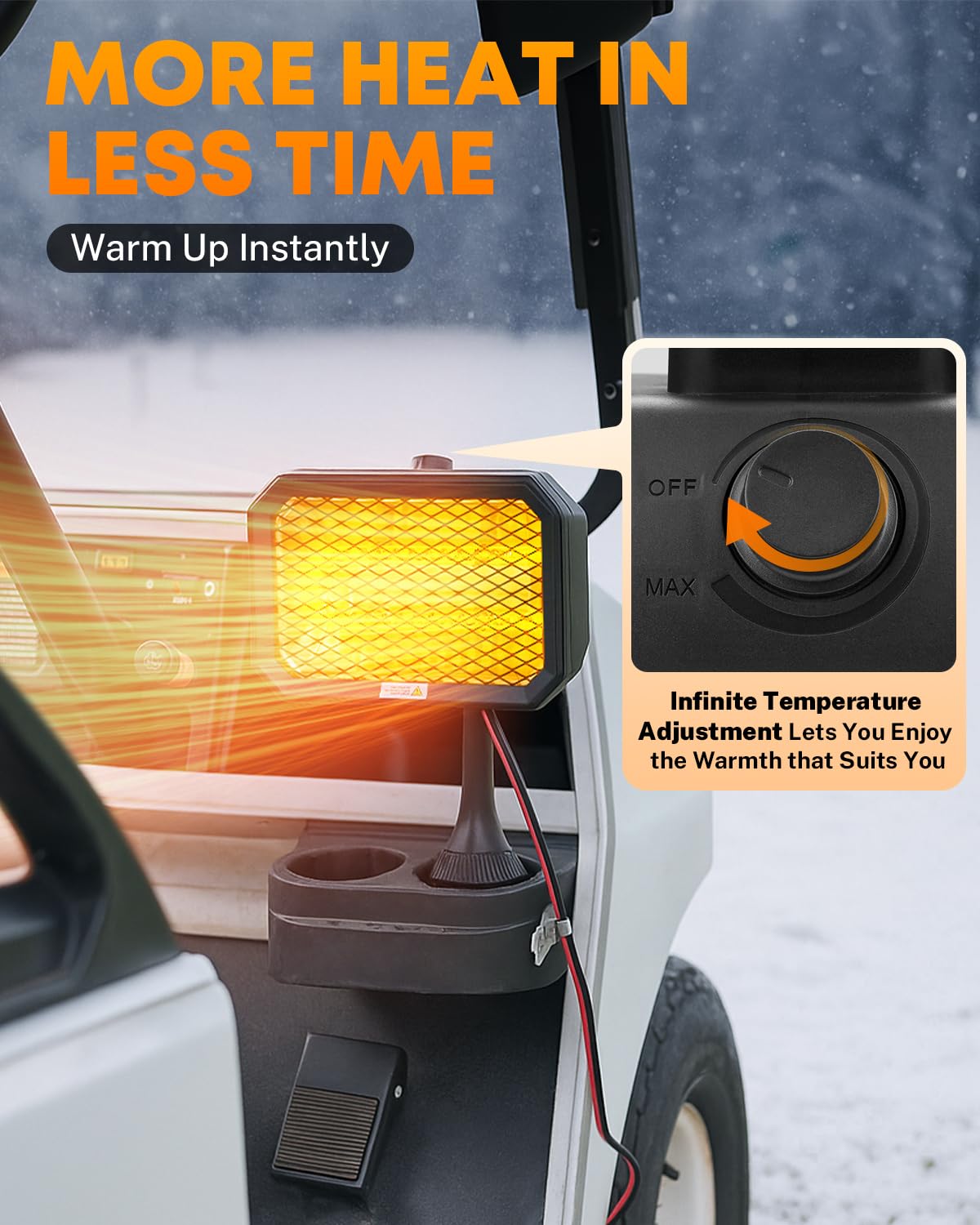 Kohree golf cart heater cupholder base fits securely for steady heat