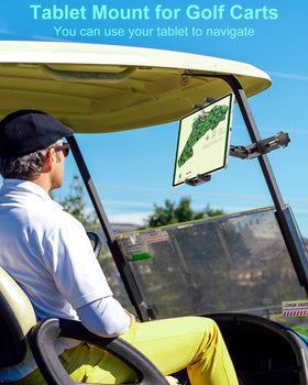 Kolasels golf cart iPad holder with 360-degree adjustment offers flexible viewing from any seat