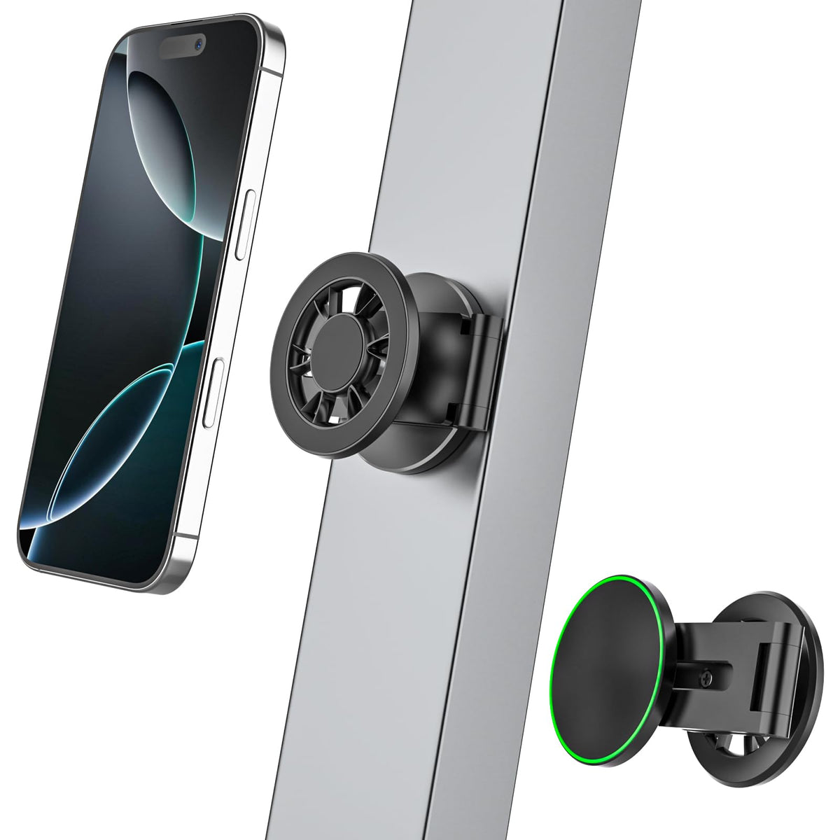 Kolasels metal-base-on-metal-surface keeps your phone securely mounted.