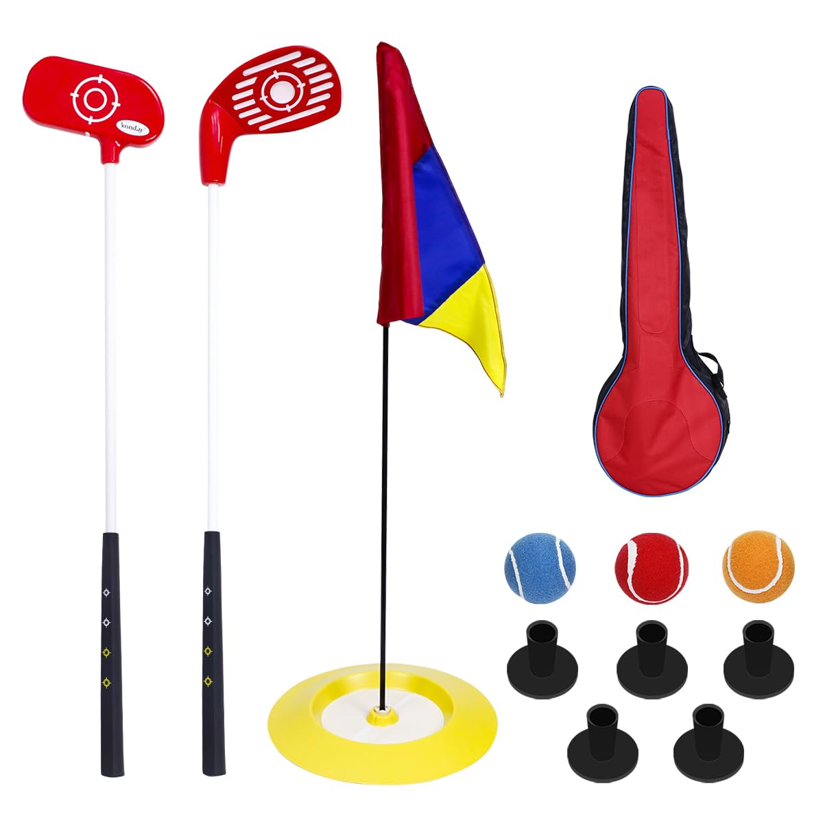 KONDAY junior golf clubs set with bag for easy backyard practice.