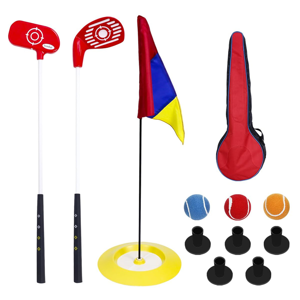 KONDAY junior golf clubs set with bag for easy backyard practice.