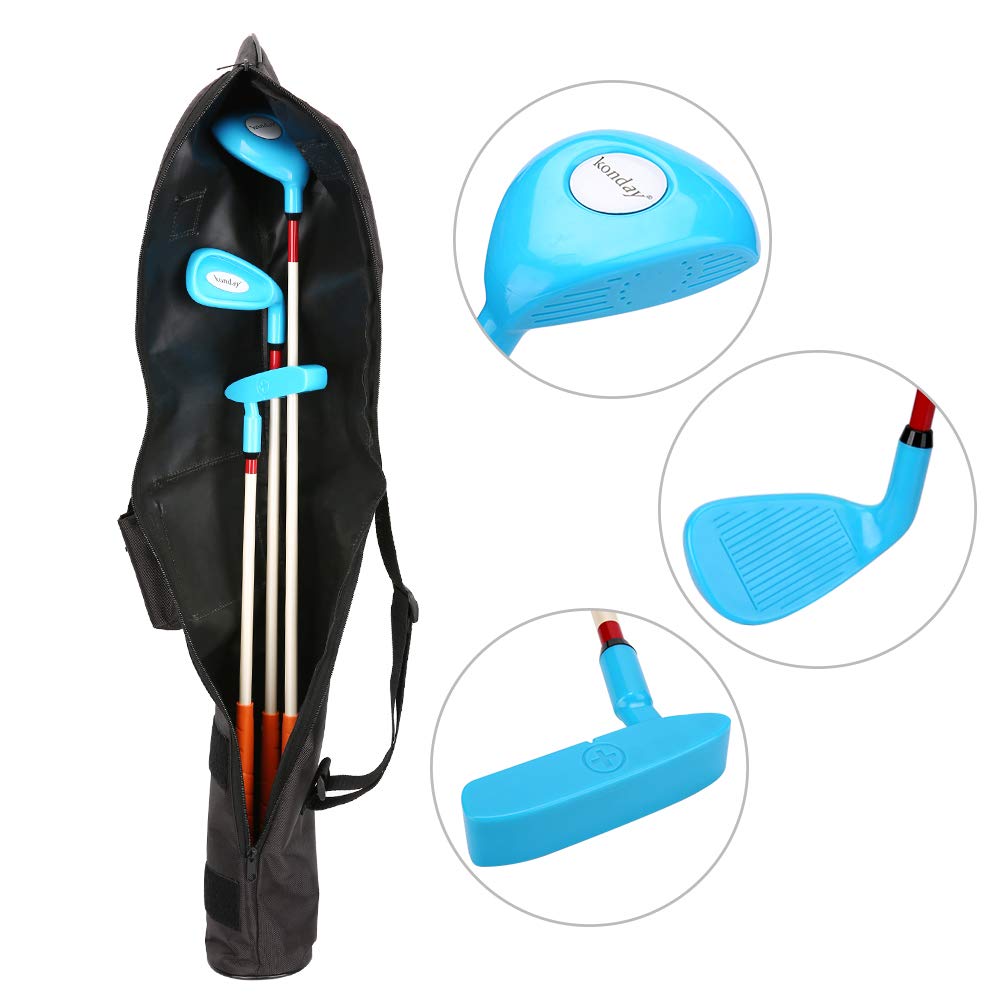 KONDAY kids golf set blue iron club aids precise iron shots