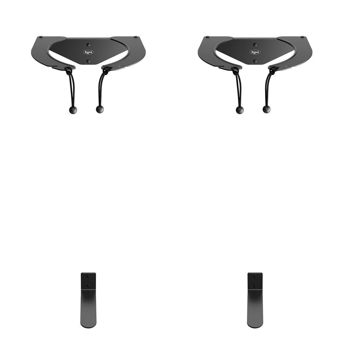 Koova Golf Bag Rack holds two bags securely for a clutter-free garage.