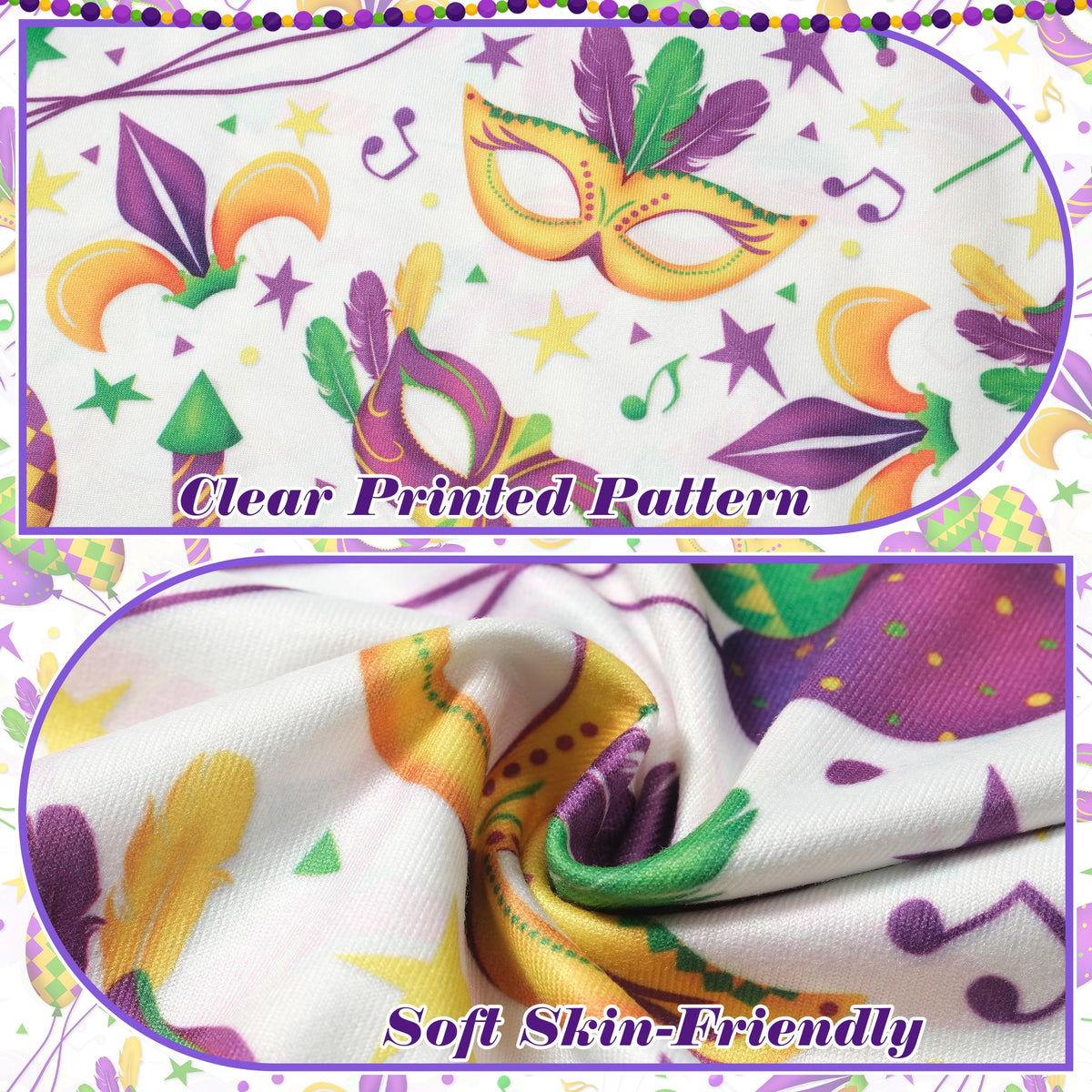 Kosgraiy Mardi Gras polo shirt colorful pattern ideal for beach and golf days.