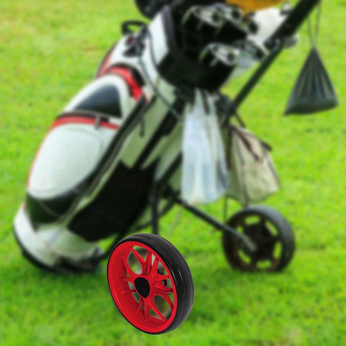 Kowaku 25.5 cm diameter wheel delivers smooth rolling on paths and fairways.