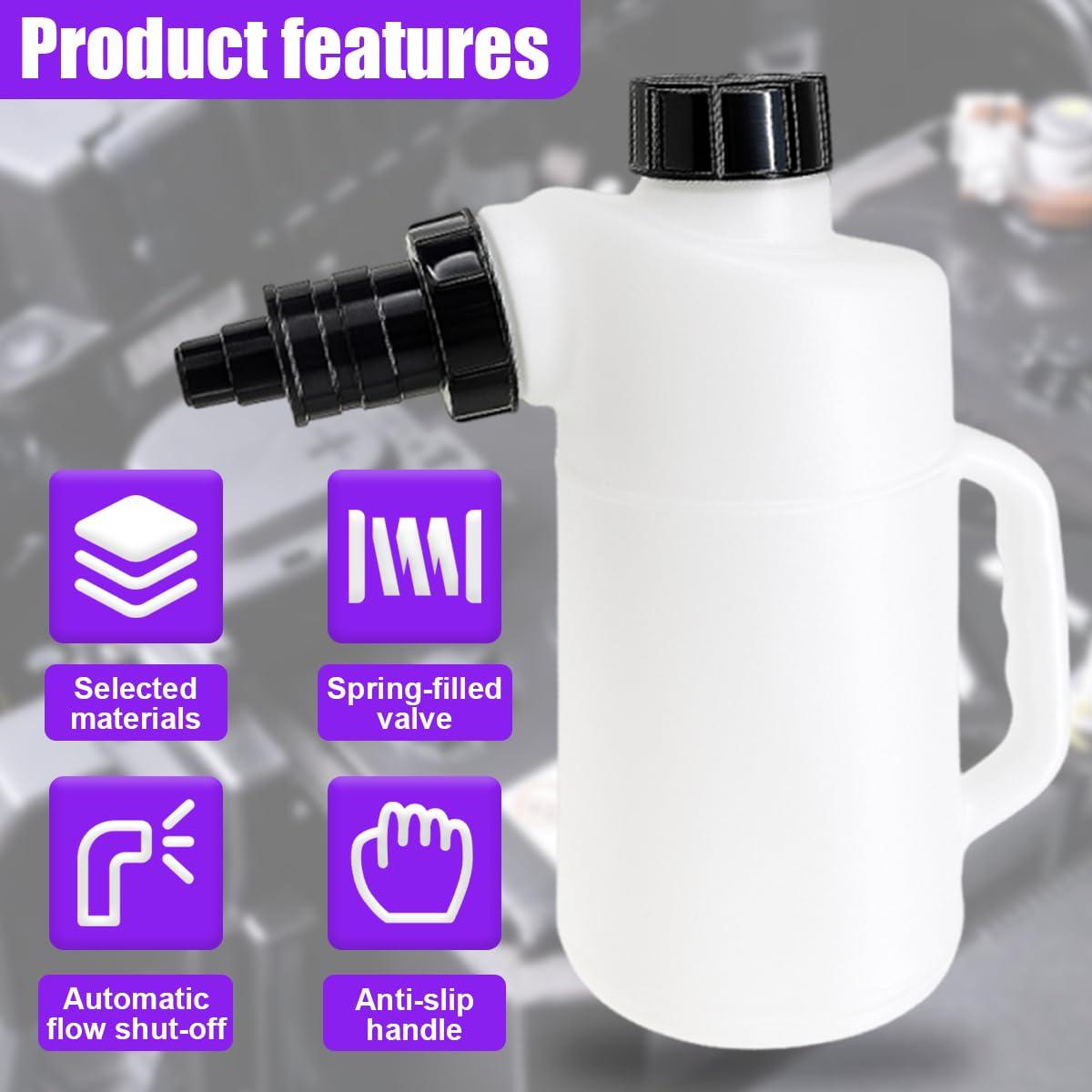 KPFILEH ergonomic non-slip handle for stable pouring.