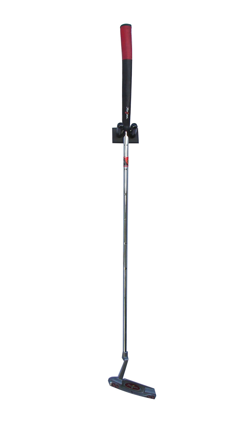 KR Ideas vertical golf club mount in black on wall for easy practice access